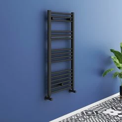 Toreno Black W500 X H1000mm Heated Towel Rail