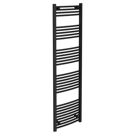 Toreno Black Curved W500 X H1800mm Heated Towel Rail 2 Toreno Black Curved W500 X H1800mm Heated Towel Rail - Image 2