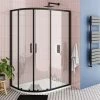 Toreno Matt Black 1200 X 900mm Offset Quadrant Shower Enclosure
