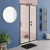 Toreno Matt Black 1400 X 1850 Sliding Shower Door