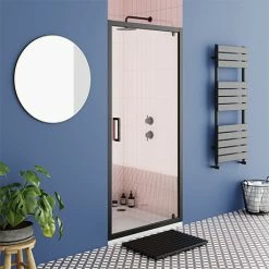 Toreno Matt Black 760 X 1850 Pivot Shower Door