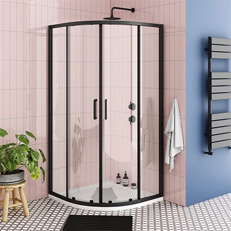 Toreno Matt Black 800 X 800mm Quadrant Shower Enclosure 1 Toreno Matt Black 800 X 800mm Quadrant Shower Enclosure