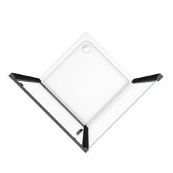 Toreno Matt Black 900 X 900mm Pivot Door Shower Enclosure + Pearlstone Tray -Toren Furniture Shop BLK9PDE d4 460