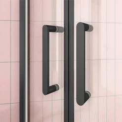 Toreno Matt Black 900 X 900mm Quadrant Shower Enclosure + Pearlstone Tray -Toren Furniture Shop BLK9QSE d4 460