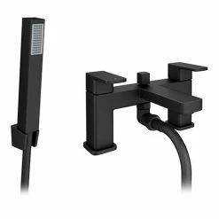 Toreno Modern Black Chrome Bath Shower Mixer Tap Incl. Shower Kit - BPT7131