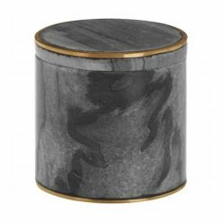 Toren Furniture Shop 40 Toreno Grey Marble Brass Effect Storage Pot