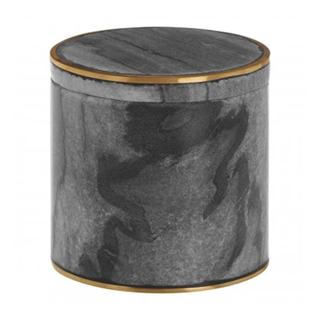 Toreno Grey Marble Brass Effect Storage Pot 1 Toreno Grey Marble Brass Effect Storage Pot