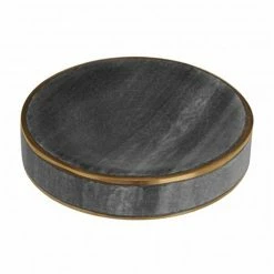 Toren Furniture Shop 36 Toreno Grey Marble Brass Effect Soap Dish
