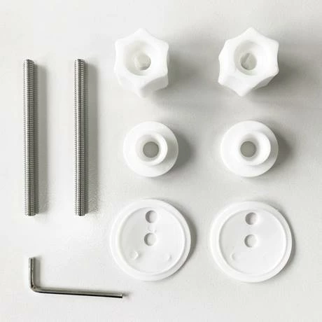 Toreno Wooden Toilet Seat Hinge Pack Brushed Brass 2 Toreno Wooden Toilet Seat Hinge Pack Brushed Brass - Image 2