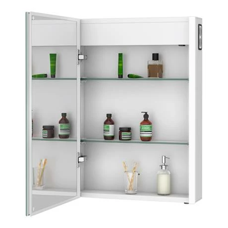 Toreno 500x700mm LED Illuminated Bluetooth Mirror Cabinet With Motion Sensor, Shaving Socket & Anti-Fog - MIR017 2 Toreno 500x700mm LED Illuminated Bluetooth Mirror Cabinet With Motion Sensor, Shaving Socket & Anti-Fog - MIR017 - Image 2