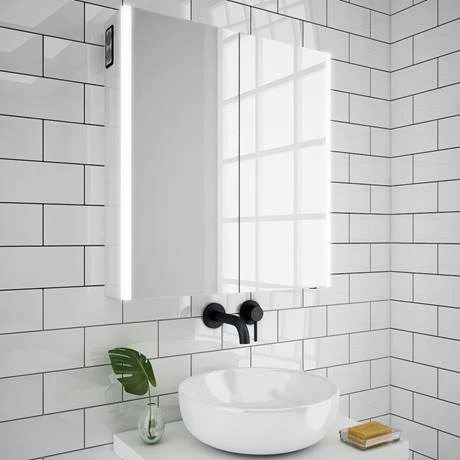 Toreno 700x650mm LED Illuminated 2-Door Bluetooth Mirror Cabinet With Motion Sensor, Shaving Socket & Anti-Fog - MIR018 4 Toreno 700x650mm LED Illuminated 2-Door Bluetooth Mirror Cabinet With Motion Sensor, Shaving Socket & Anti-Fog - MIR018 - Image 4