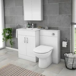 Toreno 1100mm Gloss White Vanity Unit Bathroom Suite - Depth 400/200mm 10 Toreno 1100mm Gloss White Vanity Unit Bathroom Suite - Depth 400/200mm -Toren Furniture Shop MOD1100PAN d5 460