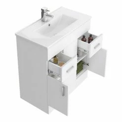 Toreno 1300mm Gloss White Vanity Unit Bathroom Suite - Depth 400/200mm 10 Toreno 1300mm Gloss White Vanity Unit Bathroom Suite - Depth 400/200mm -Toren Furniture Shop MOD1300VTY001C d1 460