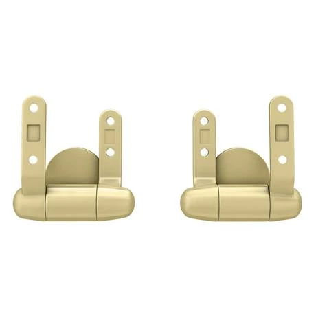 Toreno High Gloss White MDF Bottom Fixing Toilet Seat Brushed Brass Hinges 4 Toreno High Gloss White MDF Bottom Fixing Toilet Seat Brushed Brass Hinges - Image 4