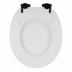 Toreno High Gloss White MDF Bottom Fixing Toilet Seat Matt Black Hinges 6 Toreno High Gloss White MDF Bottom Fixing Toilet Seat Matt Black Hinges -Toren Furniture Shop MSC020 N MB d2 460