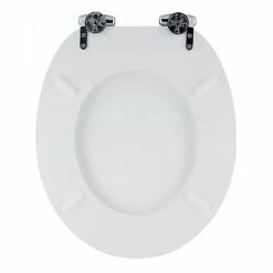 Toreno High Gloss White MDF Bottom Fixing Soft Close Toilet Seat With Chrome Hinges 6 Toreno High Gloss White MDF Bottom Fixing Soft Close Toilet Seat With Chrome Hinges -Toren Furniture Shop MSC020 detail2 460