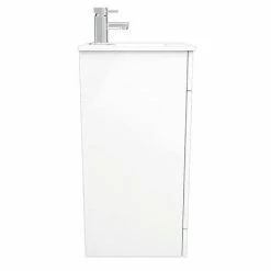 Toreno Small Vanity Sink With Cabinet - 500mm Modern High Gloss White -Toren Furniture Shop MV500 D6 460