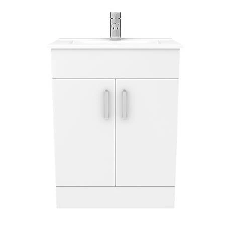 Toreno Vanity Sink With Cabinet - 600mm Modern High Gloss White 4 Toreno Vanity Sink With Cabinet - 600mm Modern High Gloss White - Image 4