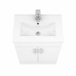 Toreno Vanity Sink With Cabinet - 600mm Modern High Gloss White 12 Toreno Vanity Sink With Cabinet - 600mm Modern High Gloss White -Toren Furniture Shop MV600 n d4 460