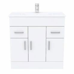 Toreno Vanity Sink With Cabinet - 800mm Modern High Gloss White 10 Toreno Vanity Sink With Cabinet - 800mm Modern High Gloss White -Toren Furniture Shop MV800 d6 460