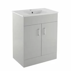 Toreno Light Grey 600mm Modern Vanity Unit