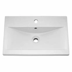 Toreno Basin Unit - 500mm Modern High Gloss White With Mid Edged Basin -Toren Furniture Shop MVME500 D2 460
