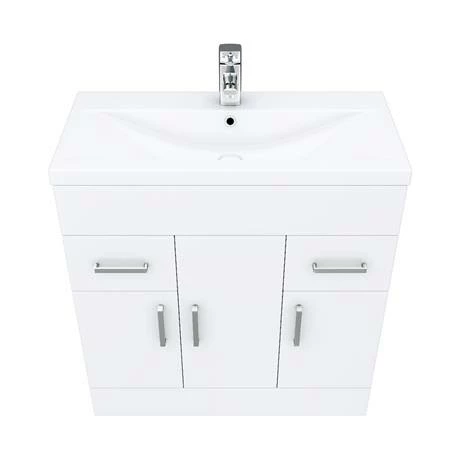 Toreno Basin Unit - 800mm Modern High Gloss White With Mid Edged Basin 4 Toreno Basin Unit - 800mm Modern High Gloss White With Mid Edged Basin - Image 4