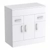Toreno Floor Standing Countertop Vanity Unit - Gloss White - 805mm With Chrome Handles