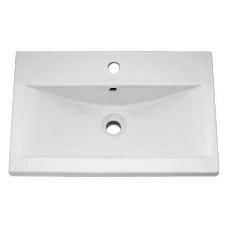Toreno Basin Unit - 600mm Modern High Gloss White With Mid Edged Basin 2 Toreno Basin Unit - 600mm Modern High Gloss White With Mid Edged Basin - Image 2