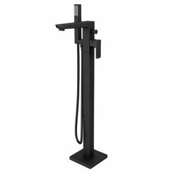Toreno Modern Matt Black Floor Mounted Free-standing Bath Shower Mixer
