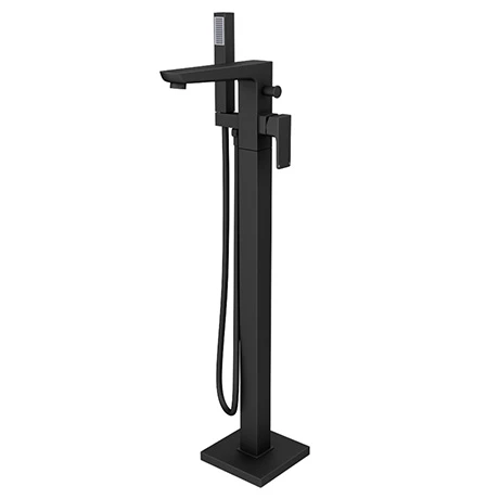Toreno Modern Matt Black Floor Mounted Free-standing Bath Shower Mixer 1 Toreno Modern Matt Black Floor Mounted Free-standing Bath Shower Mixer