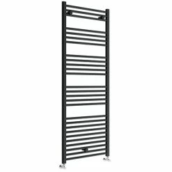 Toreno Black W600 X H1600mm Heated Towel Rail - Straight