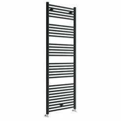 Toreno Black W600 X H1800mm Heated Towel Rail - Straight