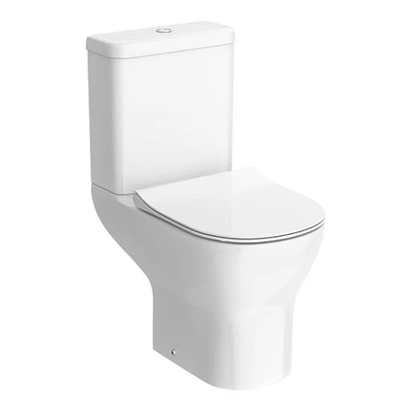 Toreno Round Rimless Close Coupled Toilet + Soft Close Seat 1 Toreno Round Rimless Close Coupled Toilet + Soft Close Seat