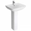 Toreno Square Basin 550mm Round 1 TH Basin + Full Pedestal