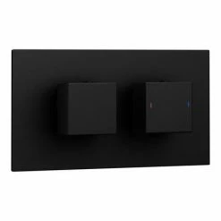 Toreno Matt Black Wall Mounted Waterfall Bath Filler + Concealed Thermostatic Valve -Toren Furniture Shop TWMCTV BLK n detail4 460